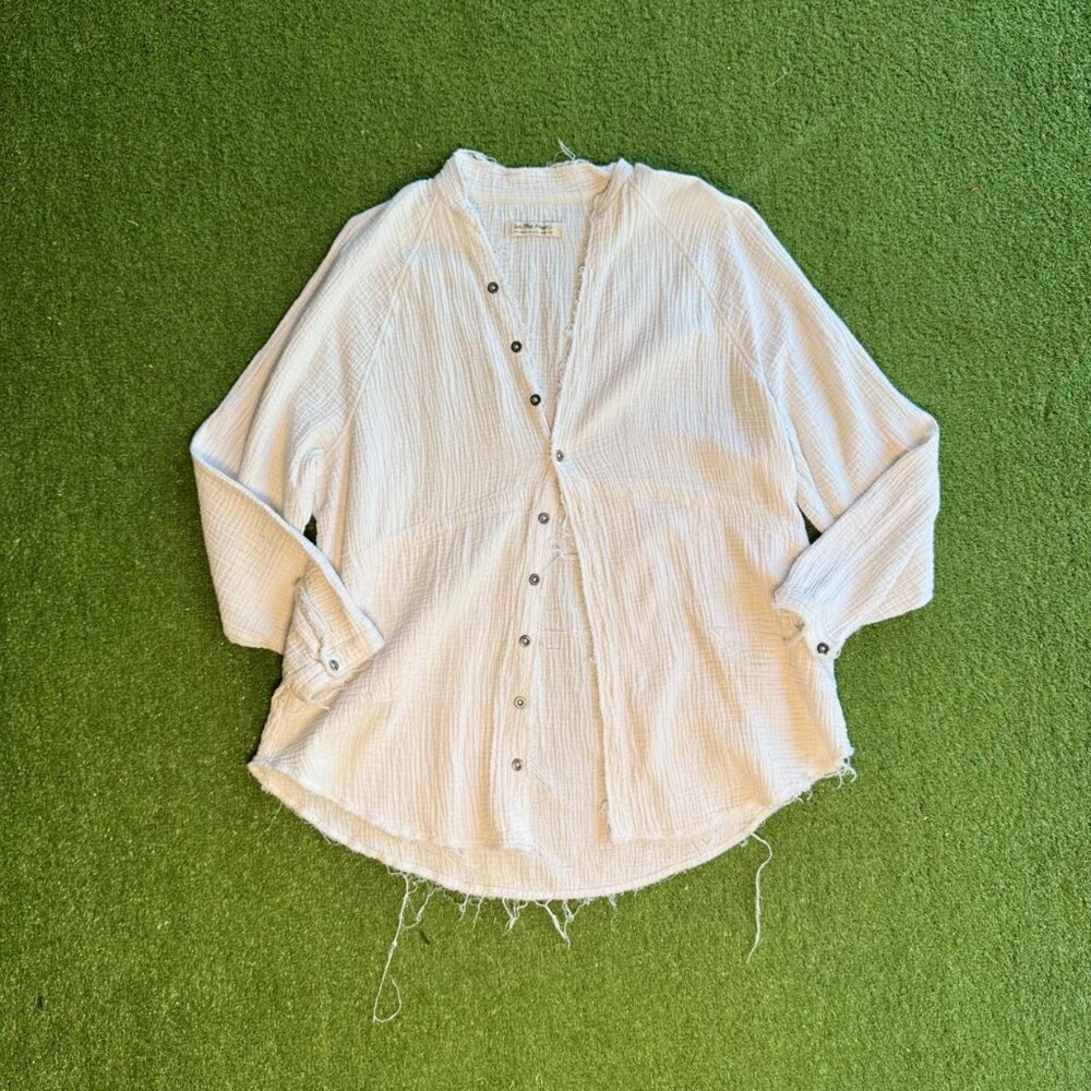 Free People Oversized Flowy Coastal Button-Up Top